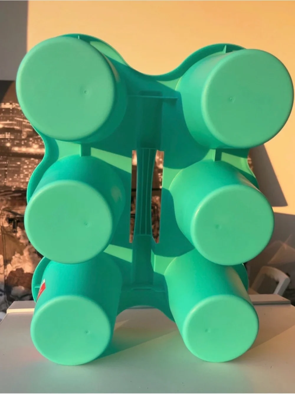 Turquoise 6-Cup Party Drink Carrier with Handle